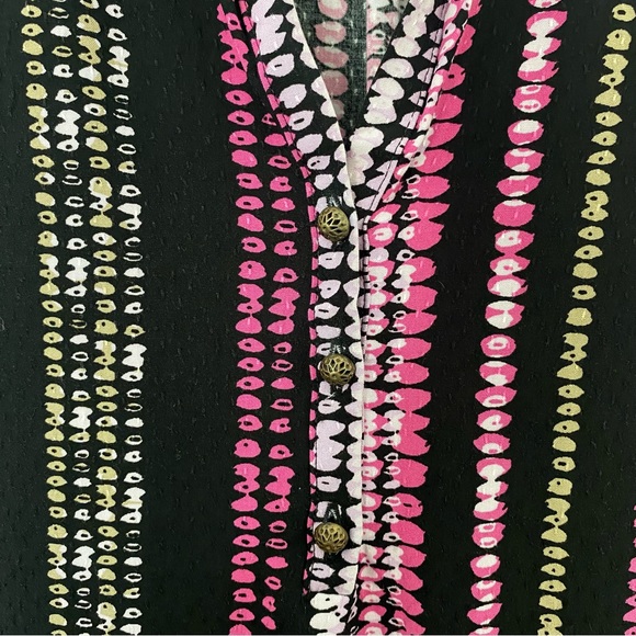 Maeve Anthropologie Colette Peasant Boho Blouse Balloon Sleeve Striped Print - Picture 6 of 16